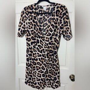 Leopard Print Wrap Dress